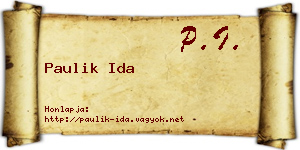 Paulik Ida névjegykártya