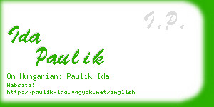 ida paulik business card